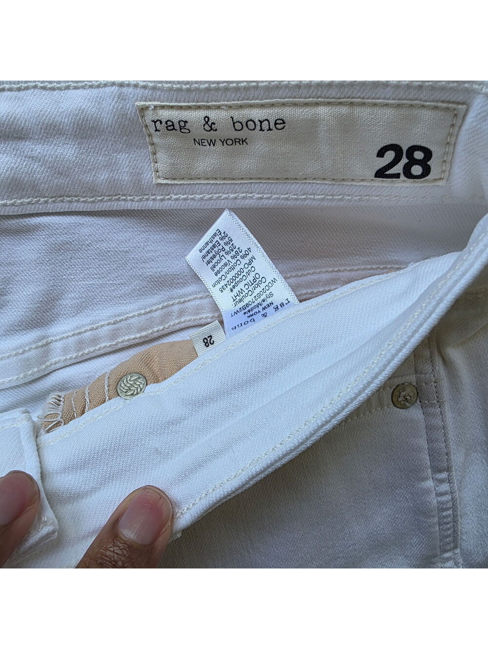 Rag & Bone Women’s Size 28 Optic White Nina High-Rise Jeans - Picture 3 of 4